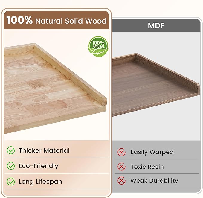 Washer Dryer Countertop, 100% Natural Wood, Laundry Countertop Over Washer and Dryer, Laundry Machine Topper for Front Loaders, Fits All Major Brands, Anti Vibration Pads, 54” x 27.5" Black
