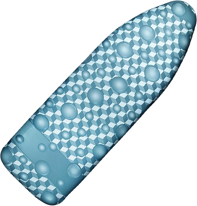 Ironing Board Cover and Pad, 18x49 Extra Wide Thick Iron Padding, Scorch & Stain Resistant Ironing Board Cover, Heavy Duty Iron Board Padded with Adjustable Fasteners Durable Elastic Edge,Aqua Blue