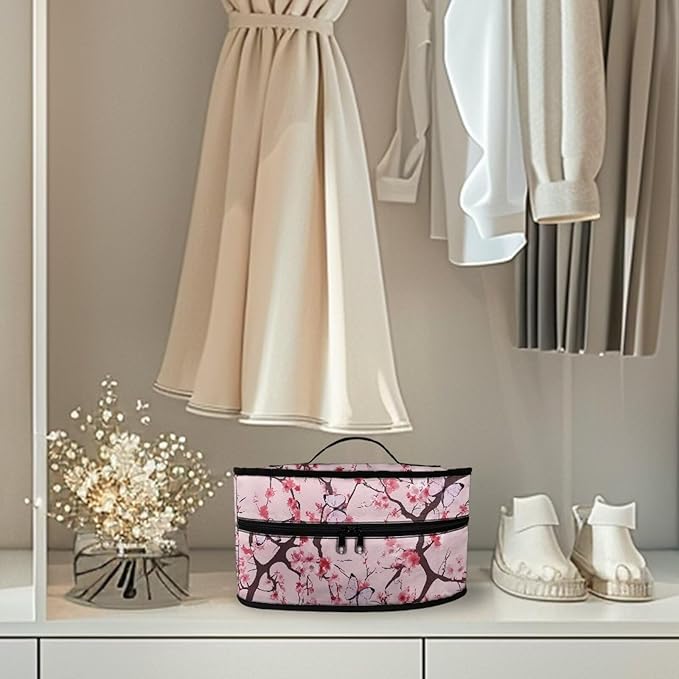 Rchsmod Cherry Blossom Butterfly Print Steam Iron Case Travel Iron Holder Bag Steamer Organizer Carrying Case Iron Accessories, Case Only