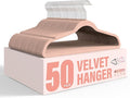 Simple Deluxe Velvet Hangers 50 Pack, Non-Slip Clothes Hangers with Shoulder Notches, 360° Swivel Hooks, Heavy Duty Coat Suit Hangers for Closet Space Saving, Pink