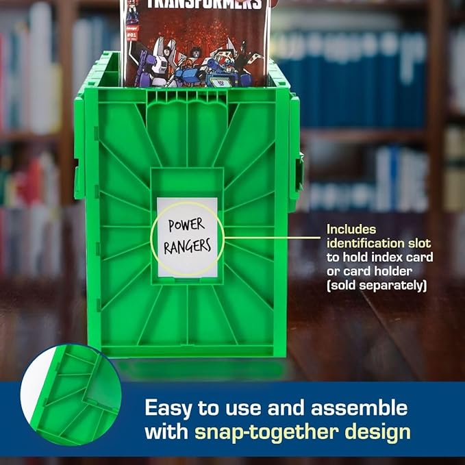 BCW Short Comic Book Bin | Holds 150 Comics | Stackable Plastic Storage | Acid-Free Organizer | Green, Single