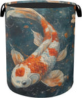 Japanese Style Fish Laundry Basket - Heavy Duty 60L Dirty Clothes Organizer, Water Resistant Foldable Hamper for Men Women