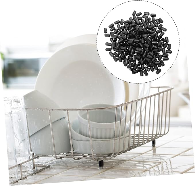 IMIKEYA 400pcs Draining Rack Prong Tip Covers Elastic Protectors for Clothes Hanger Hooks End Caps for Wire Shelves and Racks Round Caps