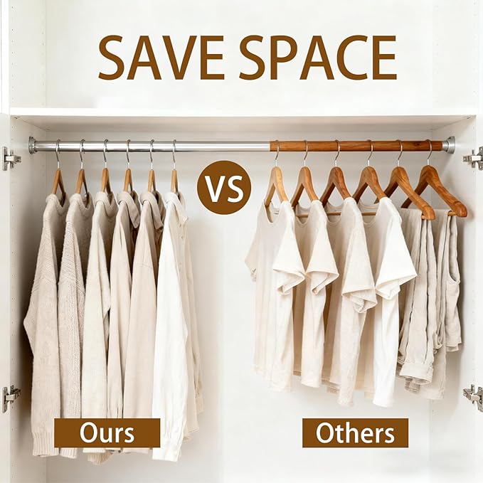 30 Pack Wooden Hangers, Solid Wood Coat Hanger with 360 Swivel Hook, Smooth Finish 17.5 Inch Clothes Hanger with Shoulder Groove for Shirts, Pants, Suits, Jackets, Dresses, Sweaters, Natural
