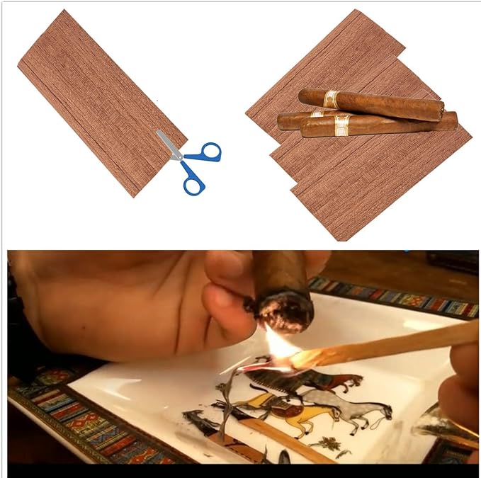 30PACK Cedar Sheets for Cigars Humidor,Spanish Cedar Wood Veneer Lumber Strip Chip, Cigar Companion Cigar Accessories for TubeJar/Box A Great Way to Divide or Light Up Cigars (30)…