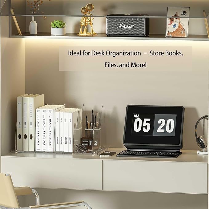 Purse Organizer for Closet - 2 Pack Acrylic Clear Shelf Dividers, Adjustable Bag Handbag Book Storage Organizer for Bedroom Office, Cloud
