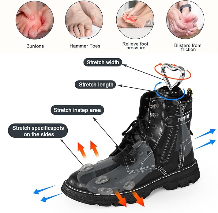 Shoe Stretcher Women Men, Boot Stretcher Wide Feet, 4-Way Shoe Widener & Expander for Stretch Length & Width