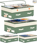 Dolicer 4 Pack Under Bed Storage with Wheels, 6in-10in Height Adjustable Underbed Storage Containers, 92L XXXL Under Bed Drawers Rolling Bin with Clear Lids for Dorm Shoes Clothes Organizers(Green)