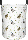 Laundry Basket Cute Mallard Duck Room Decor,Round Laundry Hamper Waterproof Dirty Clothes Hamper Collapsible Laundry Baskets With Handles,Toy/Clothes Storage Basket For Home Dorm Bathroom Decor