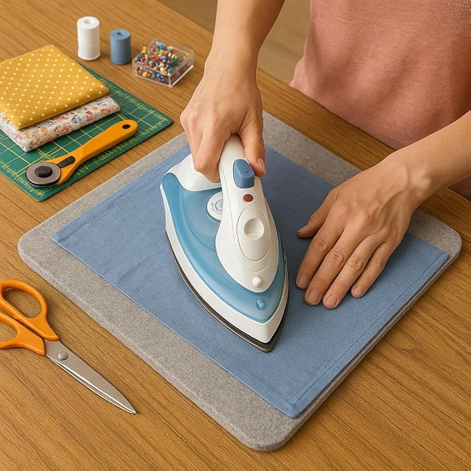 Wool Ironing Mat for Table Top – Portable Pressing Pad, Ironing Board Alternative for Quilting, Sewing & Travel Iron Anywhere (11.5" x 14.5")