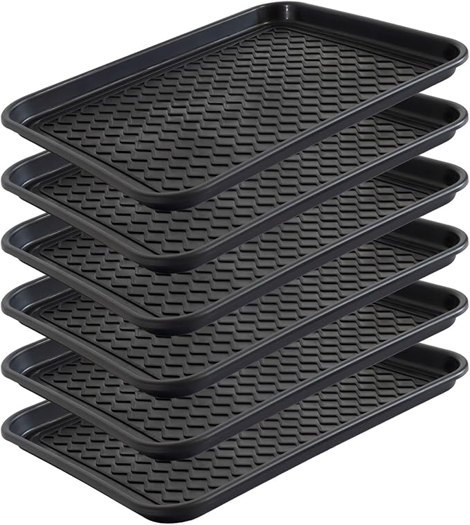 Boot Tray for Entryway, 6 Pack Waterproof Shoe Trays for Indoor Outdoor Use 20"x15" Durable Shoe Mat with Raised Edge, Non-Slip Tray for Boots, Pets, Garden & Muddy Shoes