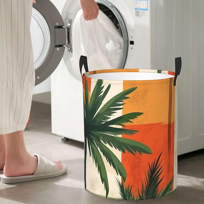 Retro Tropics Print Laundry Basket For Storage Bins Gift Baskets Bedroom Clothes Hamper