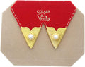 HHH Designs Gold Plated Collar Stays for Men and Women - Western Style Collar Tips - Stone Accents Collar Pins - Made in USA