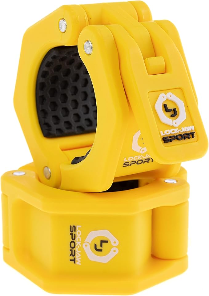 Lock-Jaw Sport Olympic Barbell Collar - Quick Release Barbell Clamp (Yellow)