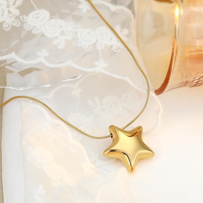 Chunky Gold Necklace for Women Gold Evil Eye Cowboy Pendant Necklace Dainty Paperclip Chain Vintage Luck Amulet Choker Necklaces Celestial Jewelry Gift