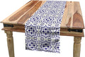 Ambesonne Navy Blue Table Runner, Portuguese Tile Design Traditional Azulejo Retro Style Mosaic, Dining Room Kitchen Rectangular Runner, 16" X 120", Violet Blue