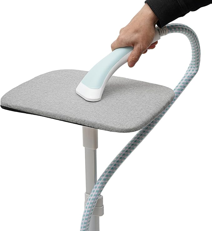 Standing Garment Steamer,Steamer for Clothes,1350W Fabric Steamer Standing Clothes Steamers with Ironing Board, Adjustable Rod & 1.6L/0.42gal Water Tank Wrinkle Remover Heats in 45 Seconds (Blue)