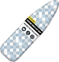 Ironing Board Cover and Pad 15"x54" Extra Thick Natural Cotton, Scorch and Stain Resistant Padding, Standard Size Iron Board Cover with Fasteners Heavy Duty Elastic Edge, Heatproof Checkered