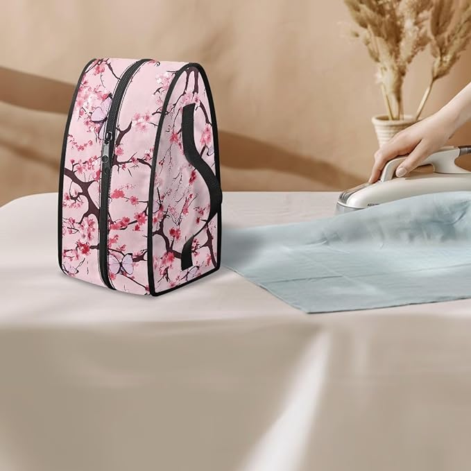 Rchsmod Cherry Blossom Butterfly Print Steam Iron Case Travel Iron Holder Bag Steamer Organizer Carrying Case Iron Accessories, Case Only