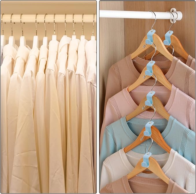 Clothes Hanger Connector Hooks Plastic Cascading Hangers Saving Organizer Hanger Hooks for Heavy Duty Clothes Closet(20 Pieces)