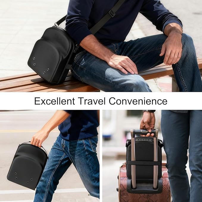 2 PCS Hard Hat Travel Cases for Baseball Caps - Crush Proof Cap Carrier for 10 Hats, Hat Storage Organizer with Adjustable Shoulder Strap, Trolley Sleeve and Handle, for Travel & Home Use