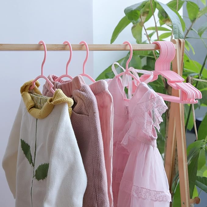 GoodtoU Pink Baby Hangers, 60 Pack Kids Clothes Hangers for Small Childrens Girl Infant Child Baby Clothes Hangers for Closet