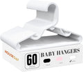 HOUSE DAY Plastic Baby Hangers for Closet 60 Pack, Durable Plastic Kids Hangers for Baby Clothes, Thin & Compact Childrens Hangers, Space Saving White Baby Hanger, Small Hanger for Kids Clothes