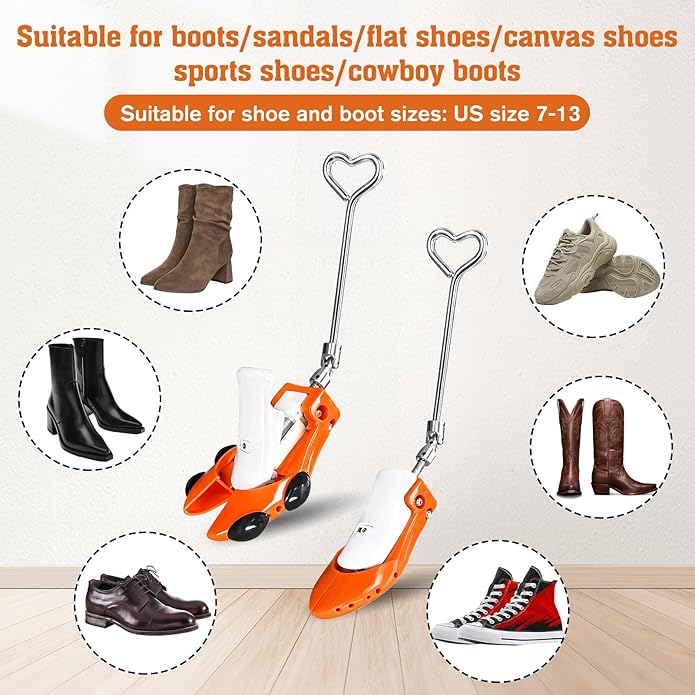 Boot Stretchers for Cowboy Boots 2 PCS Shoe Stretcher for Wide Feet Men Shoe Trees Adjustable Length & Width for Men Women