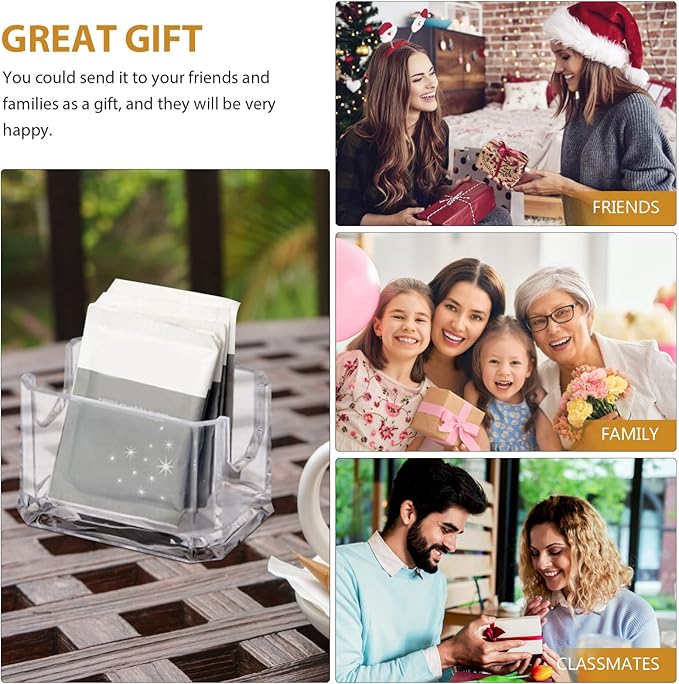 Dryer Sheet Holder Coffee Station Organizer Clear Tea Bag Box Coffee Bar Case Acrylic Sugar Holder Sugar Bag for Home Restaurant Hotel Cosmetics Organizer