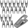20PCS Velvet Hanger Clips, Non-Slip Velvet Clips Strong Finger Clips Clothes Clips Pants Hangers Clips, Gray