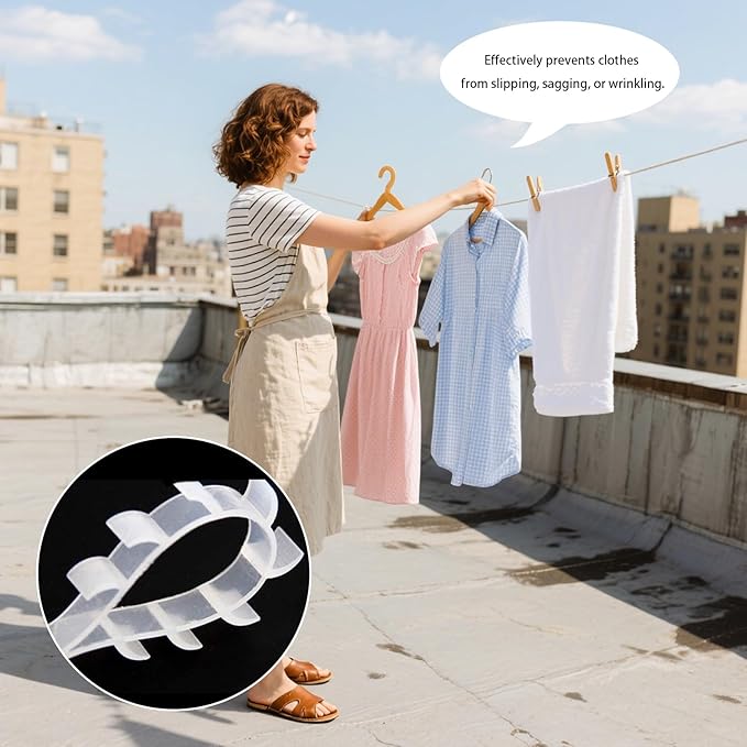 300 Pack Non-Slip Rubber Hanger Grips, MaehSab Adhesive Clear Clothing Hanger Strips for Wood & Plastic Hangers, 2.8 x 0.2 Inch Clothes Hanging Accessories for Home & Retail Use