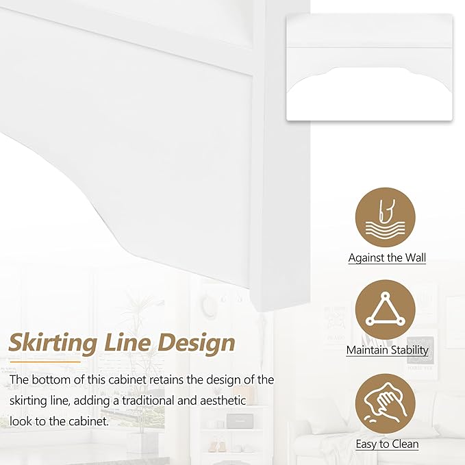 Linique Minimalist Corner Hall Tree with Shoe Bench,Versatile Entryway Coat Rack with 4 Hooks,Corner Cabinet with Adjustable Shoe Shelf for Hallway,Living Room,White,29.5''W*71.6''H