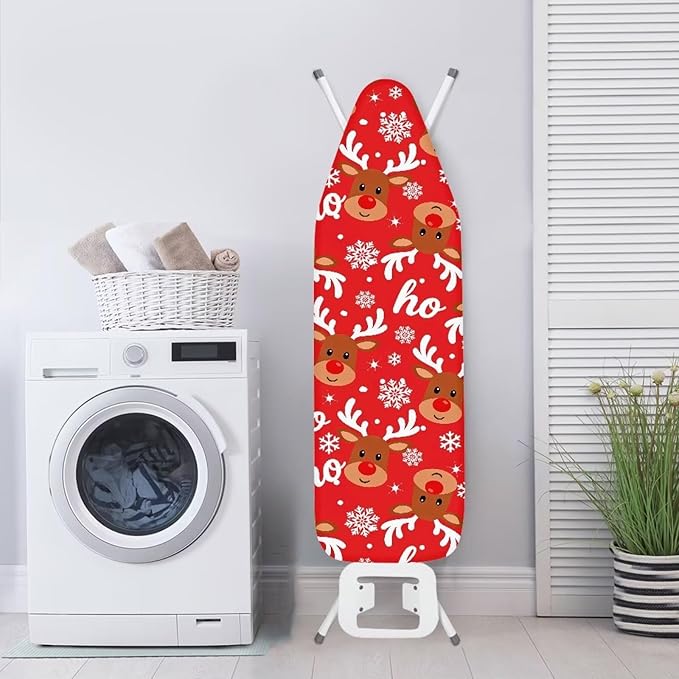 Ironing Board Cover Christmas Deer Print Stain Resistant Cover for Ironing Board Standard Size Christmas Decor for Women 54x15 inches