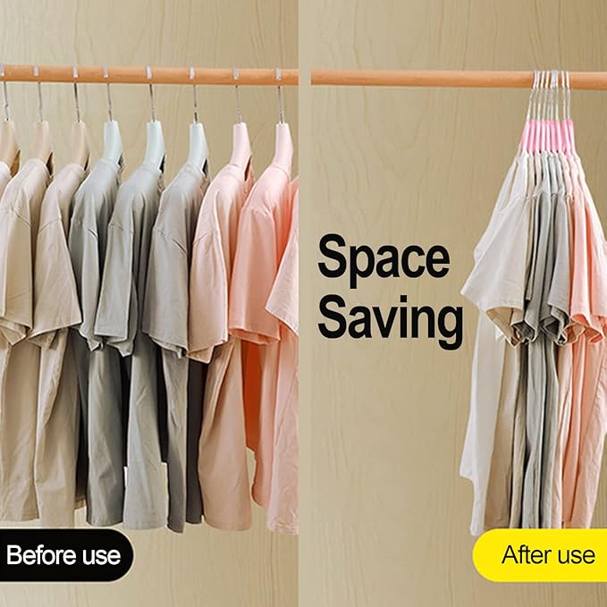 Plastic Hangers, Heavy Duty Clothes Hanger for Adults, Heart Hangers with 360 Degree Swivel Hook, 10 Pack - Pink