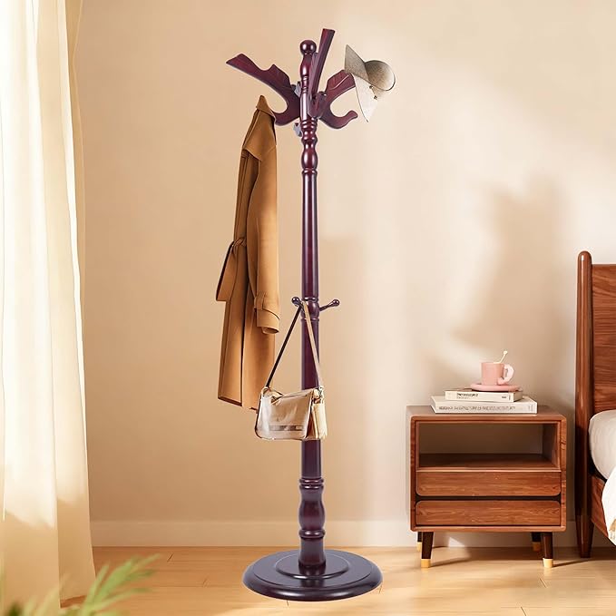 Coat Rack Freestanding Heavy Duty, Coat Hanger Stand Height 71’’ with Hooks, Coat Tree Freestanding Hat Rack Stand for Entrance, Office, Living Room, Bedroom, Corridor