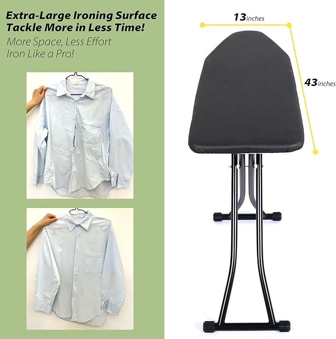 Ironing Board-Foldable Adjustable Height Iron Board with Heat-Resistant Cover - Lightweight and Durable for Home Use