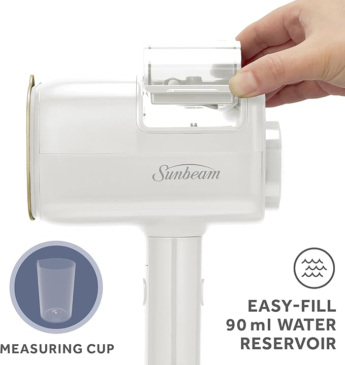 Sunbeam ReviveSystem 3-in-1 Steam, Iron & Fabric Shaver – 1000W, Ceramic Soleplate, Lint Remover, Vertical/Horizontal Use, 6-Leaf Blade, 3oz Tank, Quick Heat-Up, Compact, 3-Year Limited Warranty