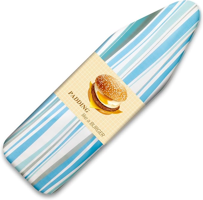 BNDX Ironing Board Cover, 18" x 49" Standard Size Thick Padding with Bongee Cord, Stain Resistant & Durable Scorch, 2 Click Buckles for Smooth Iron and Easy Installation Pulse Green
