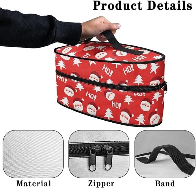 Christmas Hat HOHOHO Steam Iron Storage Bag Fits for Accessories Travel Irons, Portable Handheld Iron Storage Cover for Clothing Store