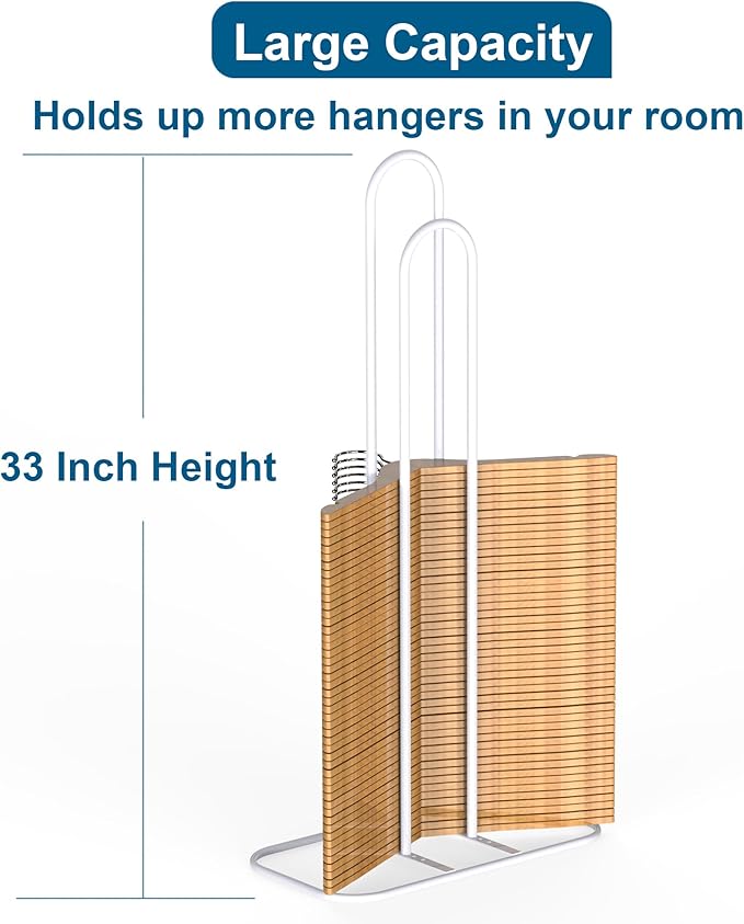 EASTTOWEST Hanger Stacker Organzier,33 inch Height Hanger Stand Clothes Hanger Storage Rack,Hanger Holder for Closet Laundry Room,White
