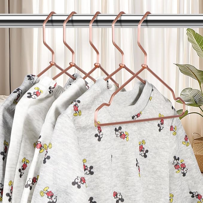 VWV Aluminum Hangers, 20 Pack Baby Hangers，12.6 Inch Children Baby Hanger, Sturdy Metal Children Clothes Hangers for Wardrobe, Space-Saving Toddler Hanger