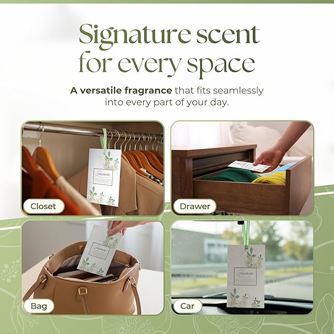 15 Pack Sachets for Drawers and Closets, Scented Sachets for Drawers, Closet Freshener Sachet for Drawers to Refresh Any Space, Sachet Bags, Scented Drawer Fresheners for Dresser, Jasmine