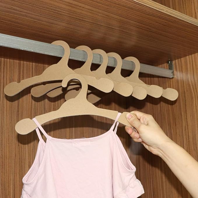 Kocpudu Baby Clothes Hangers, 50 Pack, Slim, Cardboard, Environmentally Friendly, Drying Storage
