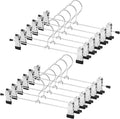 Metal Pants Shorts Hangers, Heavy Duty Kids Skirt Hangers with 2 Adjustable Non Slip Clips, Ultra Thin Space Saving 360 Degree Swivel Hook Stainless Steel Hanger 12 Pack