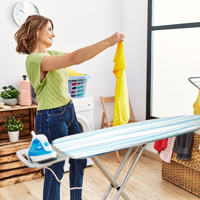 BNDX Ironing Board Cover 18x49 – Standard Fit with Thick Padding, Bongee Cord & 2 Buckles – Scorch & Stain Resistant, Easy Install, Pulse Green