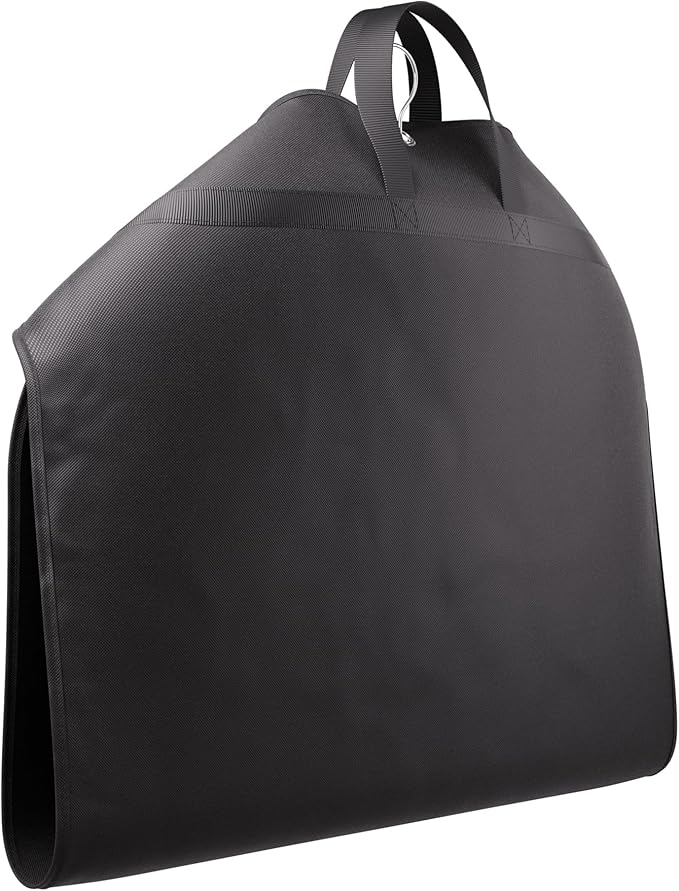 HANGERWORLD 40inch Hanging Suit Garment Bag Travel Carrier Clothes Cover with Handles, Acid Free Breathable Dust Proof Material (1 Pack, Black)