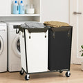 280L Rolling Laundry Basket With Wheels, Large Double Laundry Hamper With Wheels and Removable Bag, Wheeled Dirty Clothes Laundry Basket Organizer For Dorm, Bathroom, Laundry, MIX