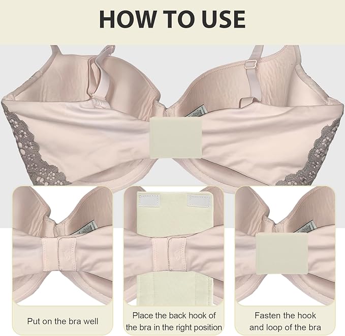 3-Pack Breathable Cotton Bra Hook Covers | Soft Back Strap Pads | Stop Bras Chafing & Hooks Irritation