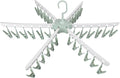 Swivel Hook Plastic 36 Pegs Drying Rack Clothes Hanger for Underwear Socks Gloves (Green) (Green)