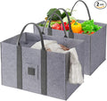 Large Laundry Tote 55L, 2 Pack Fabric Laundry Baskets with Handles, Woolen Clothes Hampers for Dorm, Laundry, Grocery, Traveling, Camping, Shopping, Versatile Storage Solutions (Light Grey)